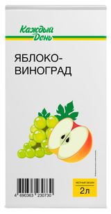 Изображение товара Напиток сокосодержащий «Каждый день» яблочно-виноградный, 2 л