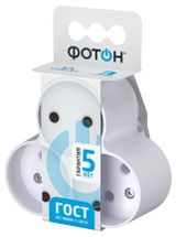 Изображение товара Разветвитель электрический «Фотон» тройник АМ 6-3 6А белый