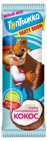 Изображение товара Сырок творожный «Топтыжка» глазированный с кокосом 12,0%, 40 г