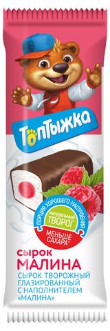 Изображение товара Сырок творожный «Топтыжка» глазированный с наполнителем  Малина 12,0%, 40 г