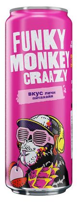 Изображение товара Напиток газированный Funky Monkey Личи-Питахайя, 0,45 л
