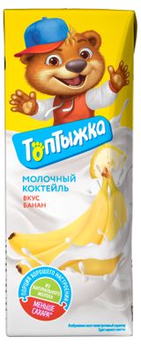 Изображение товара Коктейль молочный «Топтыжка» банан стерилизованный 3,2% БЗМЖ, 200 мл