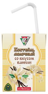 Изображение товара Коктейль молочный «Из Вологды» со вкусом ванили с трубочкой БЗМЖ охлажденный, 200 мл