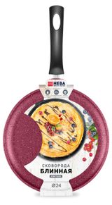Изображение товара Сковорода блинная «Нева Металл Посуда» литая вишневая, d 24 см