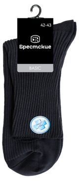 Изображение товара Носки мужские «Брестские» Basic черные в рубчик, р.27
