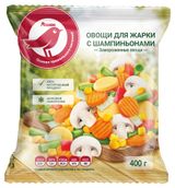 Изображение товара Овощная смесь АШАН Красная птица Овощи для жарки с шампиньонами замороженная, 400 г