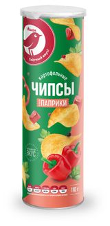 Изображение товара Чипсы картофельные АШАН Красная птица паприка, 110 г