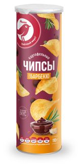 Изображение товара Чипсы картофельные АШАН Красная птица барбекю, 110 г