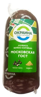 Изображение товара Колбаса варено-копченая «Окраина» Московская с черным перцем и кардамоном ГОСТ, ~ 0,3 кг