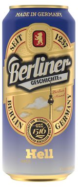 Изображение товара Пиво Berliner Geschichte Hell светлое пастеризованное фильтрованное, 500 мл