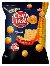 Изображение товара Кукурузные шарики «Русскарт» Сыр Ball со вкусом баварских колбасок, 140 г