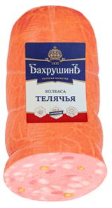 Изображение товара Колбаса вареная «Бахрушинъ» Телячья с фисташками в синюге нарезка, вес