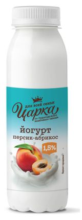 Изображение товара Йогурт питьевой «Царка» с персиком и абрикосом 1,5% БЗМЖ, 280 г