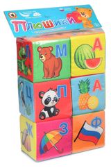 Изображение товара Кубики развивающие Плюшики, 6 шт, 7х7 см в ассортименте