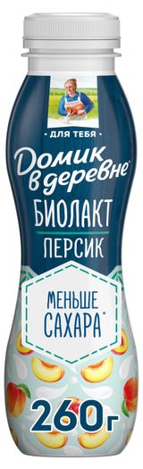 Изображение товара Биолакт «Домик в деревне» персик 2,1% БЗМЖ, 260 г