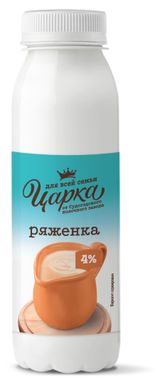 Изображение товара Напиток кисломолочный Ряженка «Царка» 4% БЗМЖ, 280 г