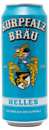 Изображение товара Пиво светлое Kurpfalz Brau Helles 5,2%, 0,5 л