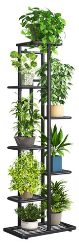 Изображение товара Подставка для цветов металлическая Garden Show 8 мест графит, 41х22х126 см