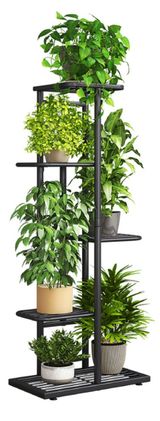 Изображение товара Подставка для цветов металлическая Garden Show 6 мест графит, 41х22х96 см