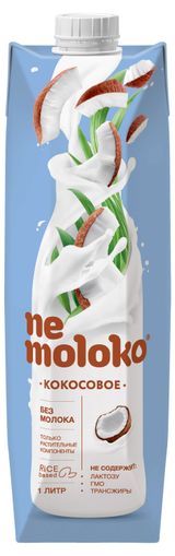 Изображение товара Напиток кокосовый Nemoloko на рисовой основе для детей старше 3х лет 1,5%, 1 л