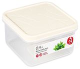 Изображение товара Контейнер для продуктов квадратный с гибкой крышкой светло-бежевый, 0,4 л