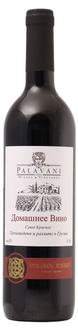 Изображение товара Вино Palavani Домашнее красное сухое Грузия, 0,75 л