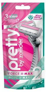Изображение товара Бритва женская Zollider Pretty 3 MAX одноразовые станки для бритья 3 лезвия, 2 шт