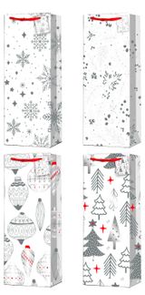 Изображение товара Пакет подарочный Зима серый, 12х35х9 см, 1 шт в ассортименте