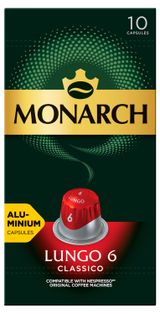 Изображение товара Кофе в капсулах молотый MONARCH Lungo 6 Classico, 10х5,2 г