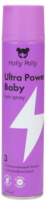 Изображение товара Лак для волос Holly Polly Ultra Power Baby Ослепительный блеск и ультрафиксация, 250 мл