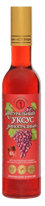 Изображение товара Уксус «СП Мирный» Виноградный натуральный 6%, 500 мл