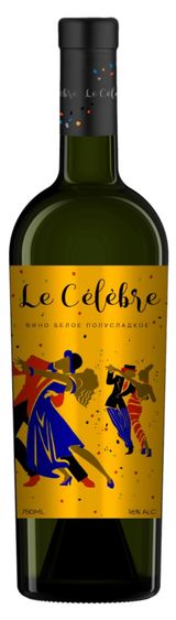 Изображение товара Вино Le Celebre белое полусладкое Россия, 0,75 л