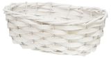 Изображение товара Корзина плетеная Natural House овальная без ручки из ивы натуральная белая для цветов и подарков, 25х16 см