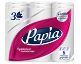 Изображение товара Полотенца бумажные Papia 3 слоя, 6 рулонов