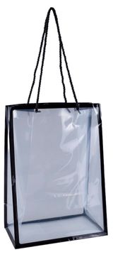 Изображение товара Пакет для цветов «Азалия Декор» пластик с каймой прозрачно-черный, 25x15x35 см