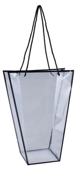 Изображение товара Пакет для цветов «Азалия Декор» пластик с каймой прозрачно-черный, 26,5x13x35 см