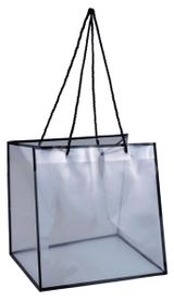 Изображение товара Сумка-пакет подарочная для цветов и подарков «Азалия Декор» пластик с каймой прозрачно-черный, 25x25x22 см