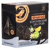 Изображение товара Чай черный АШАН Золотая птица Королевский Эрл Грей с бергамотом в пирамидках, 20 шт х 2 г