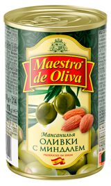 Изображение товара Оливки Maestro de Oliva с миндалем Испания, 300 г