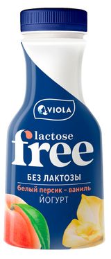 Изображение товара Йогурт питьевой Viola Lactose Free белый персик ваниль безлактозный 1,1% БЗМЖ, 270 г