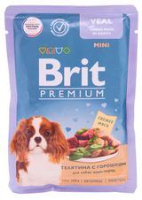 Изображение товара Влажный корм для собак Brit телятина с горошком в соусе, 85 г