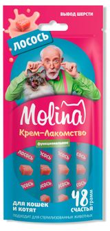 Изображение товара Крем-лакомство для кошек и котят Molina лосось, 48 г