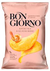Изображение товара Чипсы картофельные Bon Giorno Креветки в белом вине, 80 г