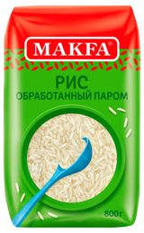 Изображение товара Рис шлифованный длиннозерный Makfa обработанный паром, 800 г