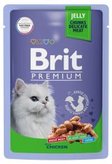 Изображение товара Корм для кошек Brit Premium куриное филе в желе, 85 г
