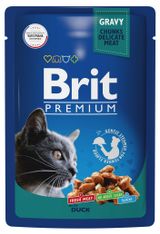 Изображение товара Корм для кошек Brit Premium утка в соусе, 85 г