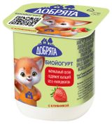 Изображение товара Биойогурт детский «Добрята» клубника 2,9%, 100 г