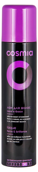 Изображение товара Лак для волос Cosmia экстрасильной фиксации Сила и блеск, 250 мл