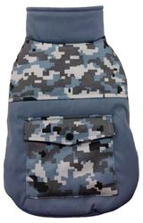 Изображение товара Жилет для собаки теплый с карманом синий, р 25 см