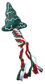 Изображение товара Игрушка-веревка для домашних животных Елочка зеленая, 10х30 см